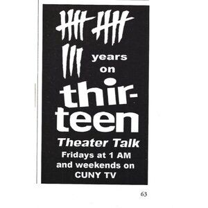 13 Theatre Talk CUNY TV Advertisement 2000s Print Ad